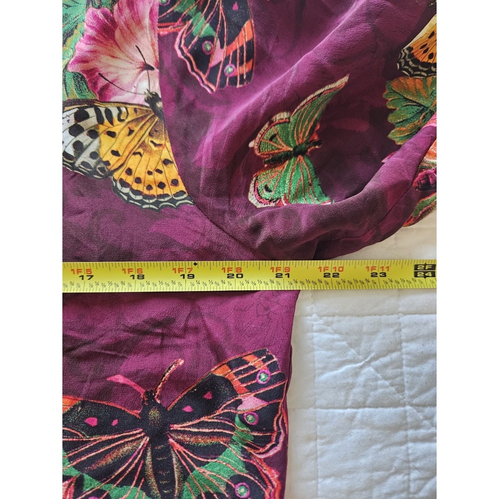 Johnny Was Silk Floral Butterfly Garden Prairie Tropical Pant Set S - Picture 8 of 16